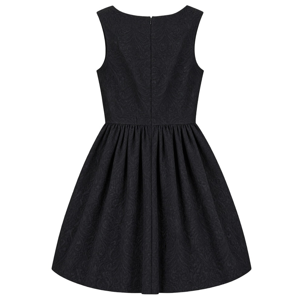 Zara Trafaluc Black Textured Fit & Flare Dress Woman's Size S - Picture 2 of 6
